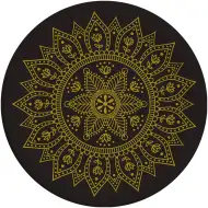 Set de 8 farfurii de hârtie mandala negru-auriu, 23 cm