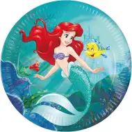 Set de farfurii de hârtie Ariel, mica sirenă, 8 bucăți, 23 cm
