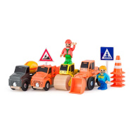 Set de jucării cu vehicule de construcții, 12 piese - Woodyland