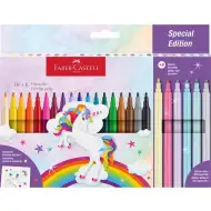 Set de markere Faber-Castell cu 24 de bucăți, cu unicorni.