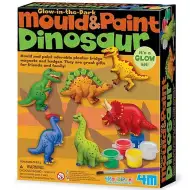 Set de turnare dinozaur din ghips cu vopsea fosforescentă.