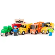 Set de vehicule utilaje 8 bucăți cu figurine - Woodyland