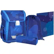 Spirit: Rucsac școlar Blue Cloud, set de 4 bucăți 41x20x32cm