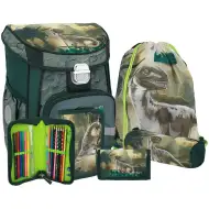 Spirit: Set de 5 piese cu ghiozdan școlar cu dinozaur Raptor, rucsac 38x17x28cm