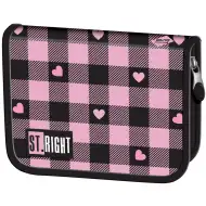St.Right penar pliabil roz-negru cu model de inimioare PC03 20,5x14x3,5cm