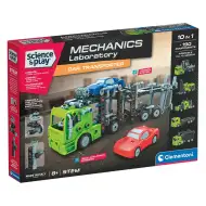 Știință &amp; Joacă: Atelier mecanic - Set de construcție transportor auto pe două niveluri - Clementoni