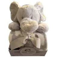 SweetDreams: Pătură și elefant din pluș de culoare gri