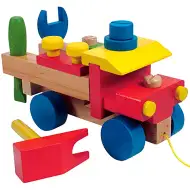 Autocamion de montat din lemn cu 19 elemente