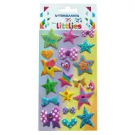 The Littlies: Set de autocolante 3D puf cu model stelar, 10x22 cm