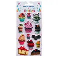 The Littlies: Set de autocolante pufoase 3D dulci, 10x22 cm