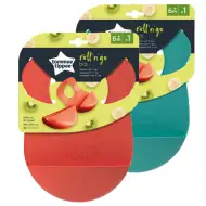 Tommee Tippee: Bavetă din silicon RollNGo cu bretele, disponibilă în mai multe variante