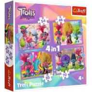 Trolls 3: Puzzle set 4 în 1 - Trefl