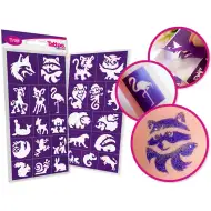 TyToo: Set de șabloane pentru tatuaje cu sclipici - Animale din pădure, 26 bucăți
