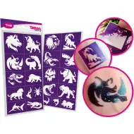 TyToo: Set de șabloane pentru tatuaje cu sclipici - Animale sălbatice, 22 bucăți