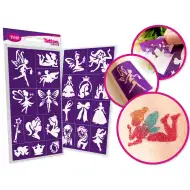 TyToo: Set de șabloane pentru tatuaje cu sclipici zâne și prințese 22 buc.