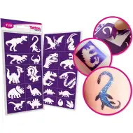 TyToo: Set șabloane pentru tatuaje cu sclipici Dinozauri, 21 bucăți