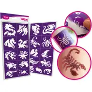TyToo: Set șabloane tatuaje cu sclipici Dragoni și șopârle, 21 buc.