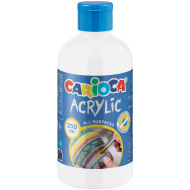 Vopsea acrilică albă 250 ml - Carioca