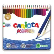 Acuarelă creioane colorate 24 bucăți set în cutie metal - Carioca