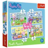 Amintiri din vacanță Peppa Pig 4 in 1 puzzle - Trefl