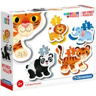 Animale sălbatice 4 in 1 Supercolor puzzle formă - Clementoni