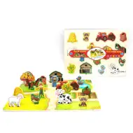 Animalele fermei lemn puzzlă formă bilateral
