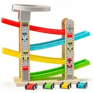 Autostradă set cu patru bucăți de mașinuță set de joacă - Woodyland