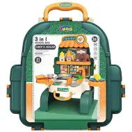 Bucătărie de joacă în rucsac 3 in 1 de 21 bucăți
