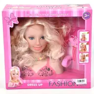 Cap de păpușă părul blond cu elastic de păr și alte accesorii