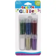 Carioca: Glitter Dust 6 bucăți set praf de sclipici în tub - Culori deschise
