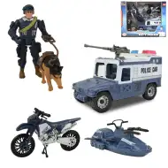 City Police: Set de joacă poliție cu vehicule și un polițist