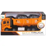 City Truck: Camion metalic cu patru axe, basculant model - sunete și lumini
