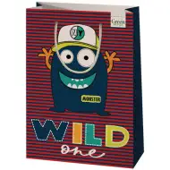Green Grass Wild One monstru pungă cadou dimensiune mare 24x9x34cm