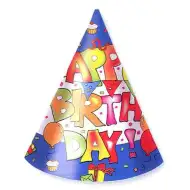 Happy Birthday coifuri petrecere din hârtie 6buc.