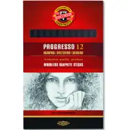 ICO: Progresso creioane grafit 8911/2B 12 bucăţi Koh-I-Noor
