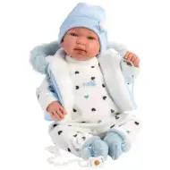 Llorens: Tino 44cm păpușă cu funcție de plâns în vestă albastră