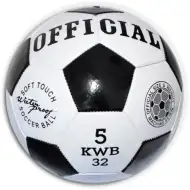 Minge de fotbal din piele artificiala alb-negru 23cm