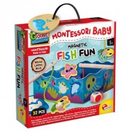 Montessori baby lemn joc de pescuit magnetic