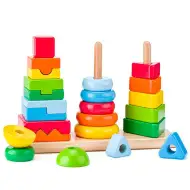 Montressori lemn set de joacă constructor de turnuri - Woodyland