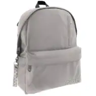 Must: Geantă de școală gri rotunjită cu patru compartimente, rucsac 32x17x42cm
