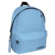 Must: Geantă școală rotunjită albastru deschis cu patru compartimente, rucsac 32x17x42cm
