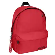Must: Geantă școlară roșie rotunjită cu patru compartimente, rucsac 32x17x42cm