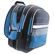Must: Negru-albastru 2 in 1 patru comaprtimente rucsac, ghiozdan 47x25x33cm