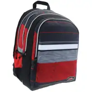 Must: roșu-negru 2 in 1 patru compartimente rucsac, ghiozdan 47x25x33cm
