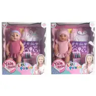Păpușă fetiță face pipi cu haină se poate colora și accesorii două variante