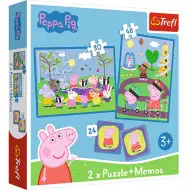Peppa Pig 2 in 1 puzzle și joc de memorie - Trefl