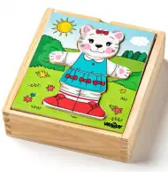 Pisică lemn puzzle 18 bucăți - Woodyland