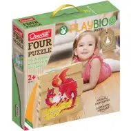 PlayBio Creaturi fantastice 4 in 1 puzzle lemn - Quercetti
