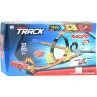 Power Track 37 bucăți Set pistă de curse cu buclă si 2 masini 1/64