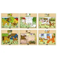 Puzzle din lemn cu animale domestice - Woodyland